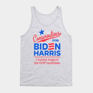 Conservatives For Biden, I can't support the GOP candidate Tank Top